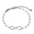 Sterling Silver Bracelet made with Diamond Cut Paperclip Chain (3mm) and Reversible CZ Infinity (24x8mm) in Center , Measures 6.75" Long, Plus 1.25" Extender for Adjustable Length, Rhodium Finish