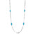 Sterling Silver Necklace made with Marquise Chain (8mm) and 4 Marquise Shape Synthetic Turquoise (20x9mm) Station