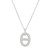 Sterling Silver Necklace made with Rolo Chain and Cubic Zirconia Marina Motif Pendant (30x18mm)