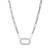 Sterling Silver Necklace made with Paperclip Chain (5mm) and Cubic Zirconia Motif (24x15mm) in Center