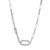 Sterling Silver Necklace made with Paperclip Chain (5mm) and Cubic Zirconia Motif (20x14mm)