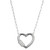 Sterling Silver Necklace made with Paperclip Chain (2mm) and Cubic Zirconia Heart Motif (26x24mm)