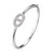 Sterling Silver Hinged Bangle with Cubic Zirconia Marina Motif (22x14mm)