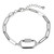 Sterling Silver Bracelet made with Paperclip Chain (5mm) and Cubic Zirconia Motif (20x14mm)
