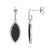 Sterling Silver Earring made with Black Onyx (20x9x1mm) and Cubic Zirconia
