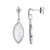 Sterling Silver Earring made with White Mother of Pearl (20x9x1mm) and Cubic Zirconia