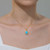 Lafonn Blue Halo Necklace bonded in Platinum