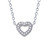 Lafonn 0.18 CTW Open Heart Necklace bonded in Platinum