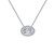 Lafonn 0.63 CTW Oval Halo Necklace bonded in Platinum