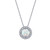 Lafonn Classic Halo Pendant Necklace bonded in Platinum