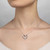 Lafonn Double-Heart Pendant Necklace bonded in Platinum