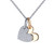 Lafonn Heart Shadow Charm Pendant Necklace bonded in Platinum