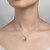 Lafonn Pink Ribbon Heart Pendant Necklace bonded in Platinum