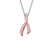 Lafonn Pink Ribbon Pendant Necklace bonded in Platinum