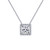 Lafonn Princess-Cut Halo Necklace bonded in Platinum