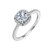 Lafonn Asscher-Cut Halo Engagement Ring bonded in Platinum