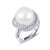 Lafonn Cultured Freshwater Pearl Ring bonded in Platinum