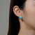 Lafonn Blue Halo Earr ings in Sterl ing Silver Bonded with Plat inum