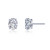 Lafonn Oval Solitaire Stud Earr ings in Sterl ing Silver Bonded with Plat inum