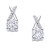 Lafonn 1.82 CTW Kiss X Stud Earr ings in Sterl ing Silver Bonded with Plat inum
