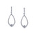 Lafonn Charm ing Drop Hoop Earr ings in Sterl ing Silver Bonded with Plat inum