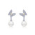 Lafonn Cultured Freshwater Pearl Earr ings in Sterl ing Silver Bonded with Plat inum