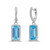 Lafonn Genu ine Blue Topaz Halo Earr ings in Sterl ing Silver Bonded with Plat inum