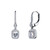 Lafonn Leverback Halo Earr ings in Sterl ing Silver Bonded with Plat inum