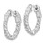 14k White Gold Diamond Round Hoop with Safety Clasp Earrings