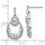 14k White Gold Polished Fancy Oval Dangle Diamond Post Earring