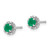 14k White Gold Diamond and Emerald Stud with Jacket Earrings