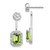 14k White Gold Diamond/Peridot Front/Back Earrings