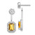 14k White Gold Diamond/Citrine Front/Back Earrings