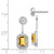 14k White Gold Diamond/Citrine Front/Back Earrings