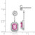 14k White Gold Diamond/Created Pink Sapph. Front/Back Earrings