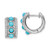 14k White Gold Turquoise and White Topaz Hinged Hoop Earrings