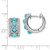 14k White Gold Turquoise and White Topaz Hinged Hoop Earrings