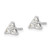 14k White Gold 3-stone Diamond Triangle Earrings