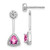 14k White Gold Diamond and Created Pink Sapphire Earrings