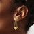 14k Satin/Polished Diamond Triangle Chain Dangle Post Earrings