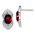 14k White Gold Garnet and Diamond Post Earrings