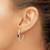 14k Marquise Created Sapphire and Diamond J-hoop Earrings