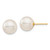 14K 9-10mm White Round Saltwater Akoya Cultured Pearl Stud Post Earrings