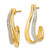 14k with Rhodium Diamond J-Hoop Post Earrings