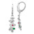 14k White Gold Diamond, Ruby and Emerald Flower Leverback Earrings