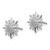 14k White Gold Diamond Fancy Sun Earrings