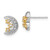 14k Two-tone Moon with 3Stars Diamond Post Earrings
