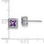 14k White Gold Square Amethyst and Diamond Earrings