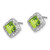 14k White Gold Square Peridot and Diamond Earrings