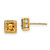 14k Square Citrine and Diamond Earrings